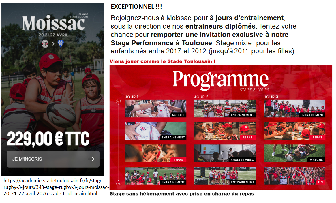 Un stage de rugby organisé par l'AM et Stade Toulousain